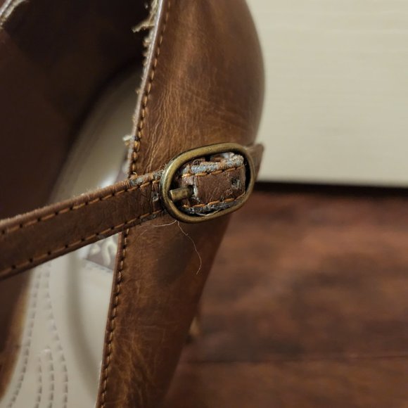 Brown Faux Leather Mary-Jane style Stilettos - Picture 7 of 7